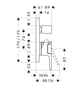 Bộ Trộn Bồn Tắm Âm Hafele Axor Citerrio E 589.54.808 - 12 Bộ Trộn Bồn Tắm Âm Hafele Axor Citerrio E 589.54.808 - 11