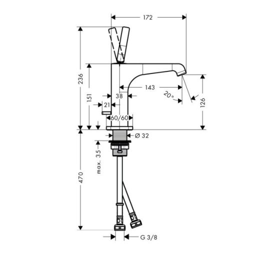 Vòi Hafele Lavabo Axor Citerrio E 130 589.54.800 - 5