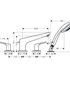 Bộ Trộn Bồn Tắm 4-Lỗ Hafele Focus 589.54.707 - 9