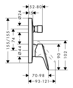 Bộ Trộn Bồn Tắm Âm Hafele Logis 589.52.439 - 11
