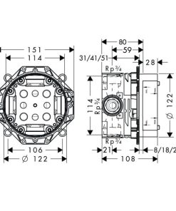 Bộ Trộn Bồn Tắm Âm Hafele Logis 589.52.439 - 13