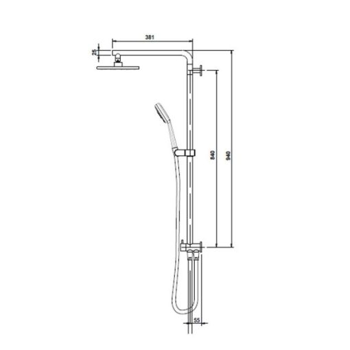 Bộ Thanh Sen Tắm Kết Hợp, Đen Mờ Hafele 589.85.530 - 5