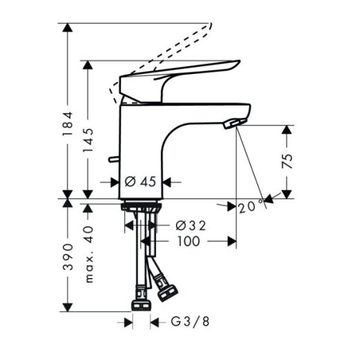 Vòi Hafele Lavabo Logis E 70 589.52.430 - 5