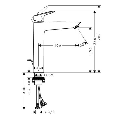 Vòi Hafele Lavabo Logis 190 589.52.409 - 5