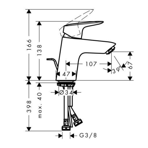 Vòi Hafele Lavabo Logis 70 589.52.405 - 5