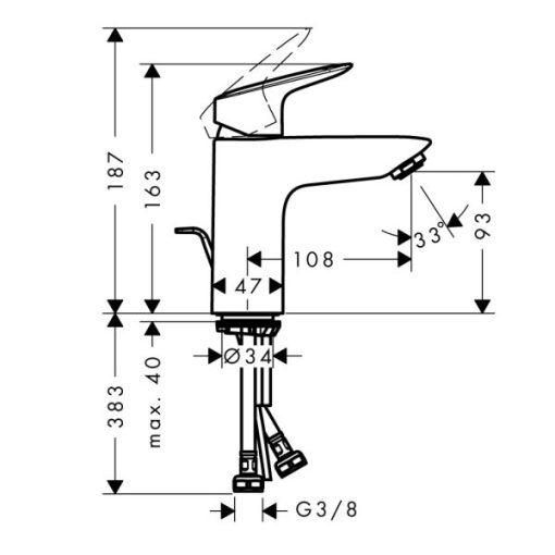 Vòi Hafele Lavabo Logis 100 589.52.402 - 5