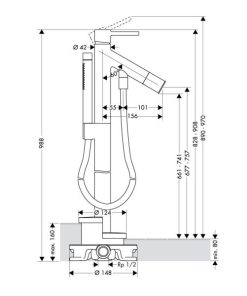 Cây Sen Tắm Âm Sàn Hafele Axor Starck 589.51.230 - 13