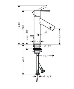 Vòi Hafele Lavabo Axor Starck 100 589.51.223 - 10 Vòi Hafele Lavabo Axor Starck 100 589.51.223 - 9