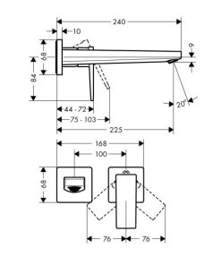 Vòi Hafele Lavabo Treo Tường Metropol 225 Mm 589.50.520 - 13