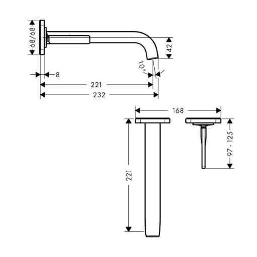 Vòi Lavabo Treo Tường Hafele Axor Citerrio E 221 Mm 589.30.630 - 5