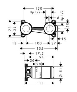 Vòi Lavabo Treo Tường Hafele Axor Citerrio E 221 Mm 589.30.630 - 13