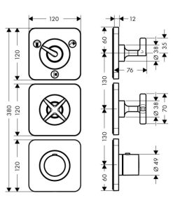 Bộ Trộn Sen Tắm Âm 3 Chức Năng Hafele Axor Citterio E 589.30.531 - 11