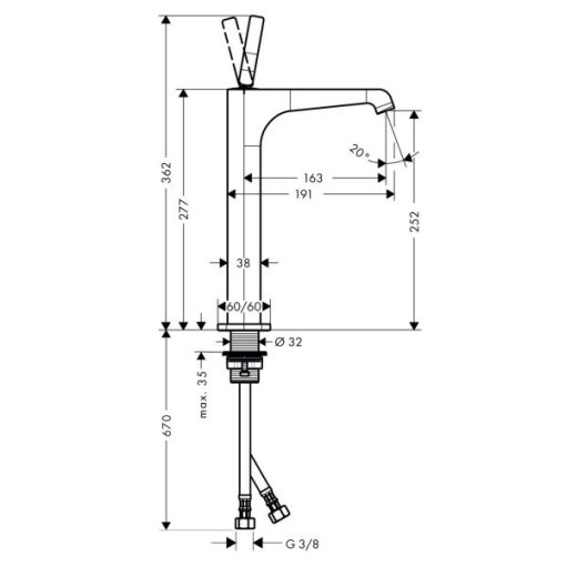 Vòi Hafele Lavabo Axor Citerrio E 250 589.30.521 - 5