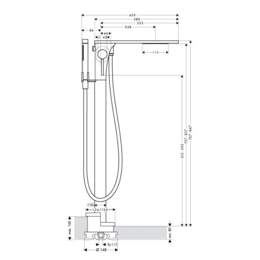 Cây Sen TắM Âm SàN Hafele Massaud 589.29.514 - 5