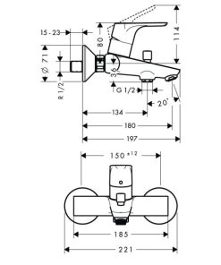 Bộ Trộn Bồn Tắm Focus E2 Hafele 589.29.301 - 10 Bộ Trộn Bồn Tắm Focus E2 Hafele 589.29.301 - 9