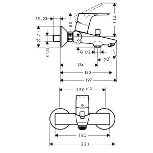 Bộ Trộn Bồn Tắm Focus E2 Hafele 589.29.301 - 9