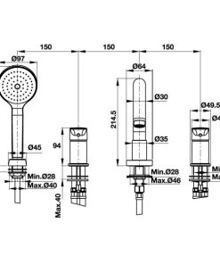 Bộ Trộn Bồn Tắm 4 Lỗ Hafele Active 589.02.736 - 12 Bộ Trộn Bồn Tắm 4 Lỗ Hafele Active 589.02.736 - 11