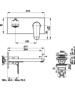 Vòi Lavabo Treo Tường Hafele Active 200 589.02.735 - 9