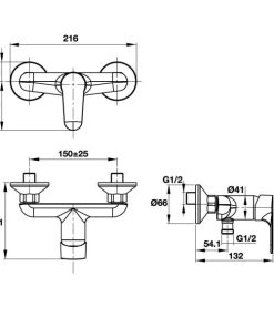 Bộ Trộn Sen Tắm Lắp Nổi Hafele Active 589.02.734 - 9