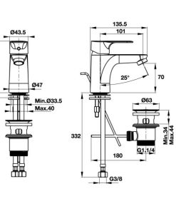 Vòi Hafele Lavabo Active 70 589.02.730 - 10 Vòi Hafele Lavabo Active 70 589.02.730 - 9