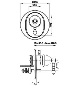Bộ Trộn Bồn Tắm Âm Hafele Victoria Gold 589.02.692 - 9