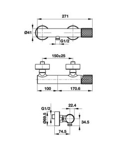 Bộ Trộn Sen Tắm Lắp Nổi Hafele Charm 589.02.636 - 9