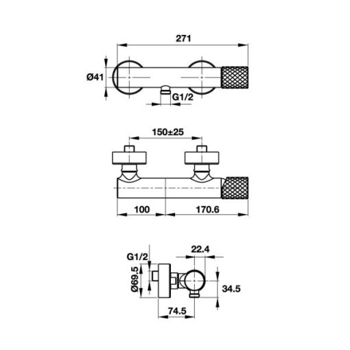 Bộ Trộn Sen Tắm Lắp Nổi Hafele Charm 589.02.636 - 5