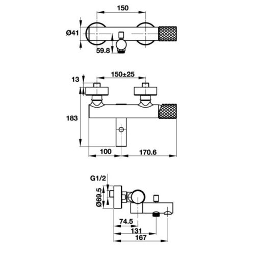 Bộ Trộn Bồn Tắm Lắp Nổi Hafele Charm 589.02.635 - 5