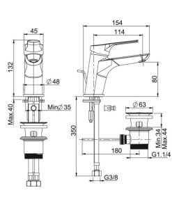 Vòi Hafele Lavabo New Mysterious 80 589.02.600 - 9