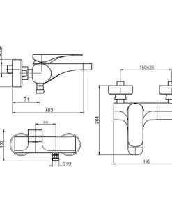 Bộ Trộn Bồn Tắm Màu Đen Mờ Hafele 589.02.456 - 9
