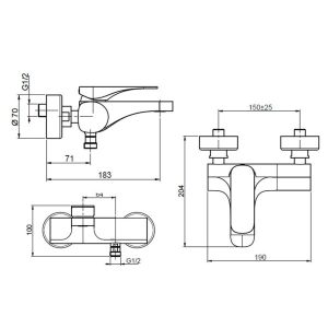 Bộ Trộn Bồn Tắm Màu Đen Mờ Hafele 589.02.456 - 9