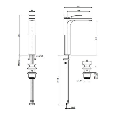 Vòi Lavabo 240 Màu Đen Mờ Hafele 589.02.452 - 5