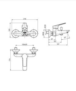 Bộ Trộn Bồn Tắm Có Xả Bồn Hafele Emma 589.02.033 - 9