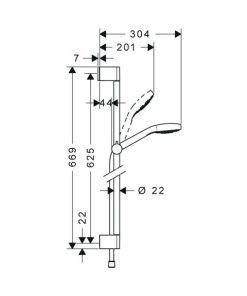 Bộ Sen Tay Kèm Thanh Trượt Hafele Croma Select S Vario 589.54.119 - 10 Bộ Sen Tay Kèm Thanh Trượt Hafele Croma Select S Vario 589.54.119 - 9