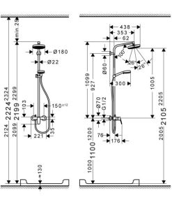 Cây Sen Tắm Đứng Hafele Crometta (Zd) 589.54.004 - 9