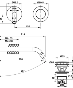 Vòi Hafele Lavabo Treo Tường Charm 200 589.02.634 - 9