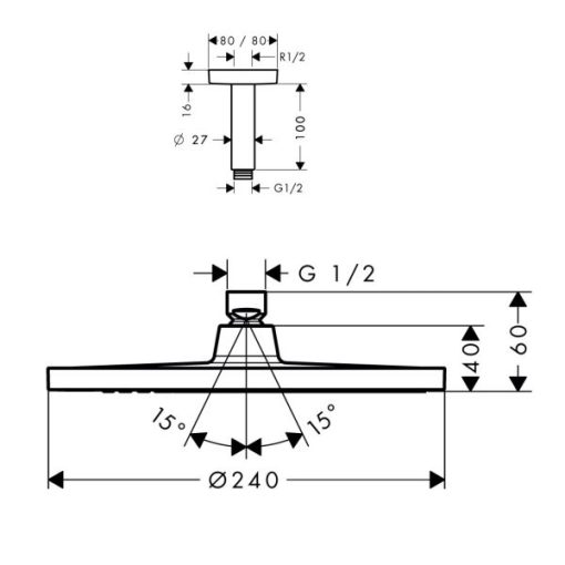 Sen Đầu Gắn Trần Hafele Raindance Crometta S 589.52.678 - 5