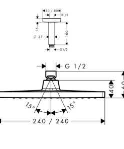 Sen Đầu Gắn Trần Hafele Raindance Crometta E 589.52.676 - 10 Sen Đầu Gắn Trần Hafele Raindance Crometta E 589.52.676 - 9