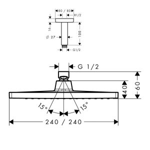 Sen Đầu Gắn Trần Hafele Raindance Crometta E 589.52.676 - 9