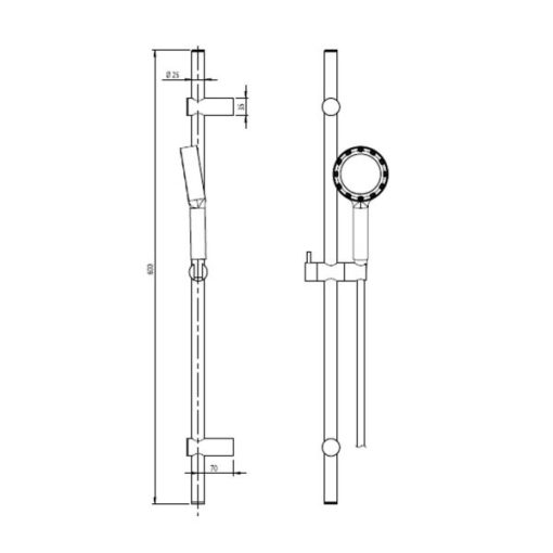 Thanh Sen X-Jet 600Mm Màu Đen Mờ Hafele 589.47.090 - 5