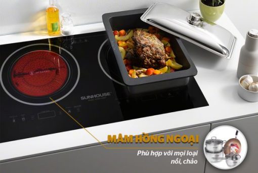 BẾP ĐÔI ĐIỆN TỪ HỒNG NGOẠI SUNHOUSE SHB9103MT - 9