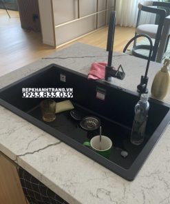 Chậu đá Malloca ZEN K 13040 / Màu đen / Phủ nano kháng khuẩn - 14 CHẬU ĐÁ MALLOCA ZEN K 13040