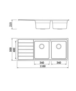 CHẬU RỬA BÁT KONOX Premium KS11650 2B