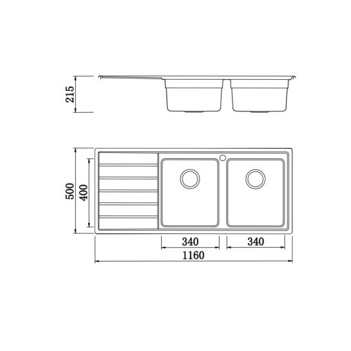 CHẬU RỬA BÁT KONOX Premium KS11650 2B