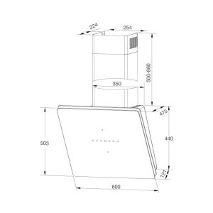 Máy hút mùi áp tường Malloca MC 60GT B - 61