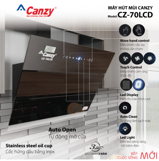 Máy Hút Mùi Canzy CZ 70LCD
