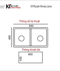 CHẬU RỬA CHÉN EIFFEL CAO CẤP INOX 304 8346 - 13