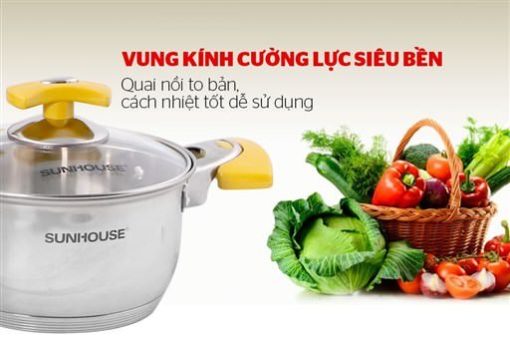 BỘ NỒI INOX 5 ĐÁY SUNHOUSE SH787 - 7