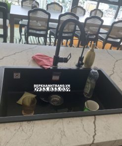 Chậu đá Malloca ZEN K 13040 / Màu đen / Phủ nano kháng khuẩn - 17 CHẬU ĐÁ MALLOCA ZEN K 13040