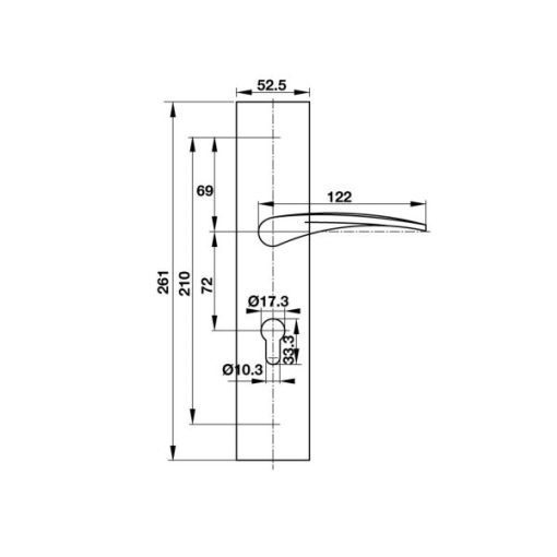 Tay Nắm Cửa Chính Đế Dài Square Mở Phải Hafele 903.99.321 - 5